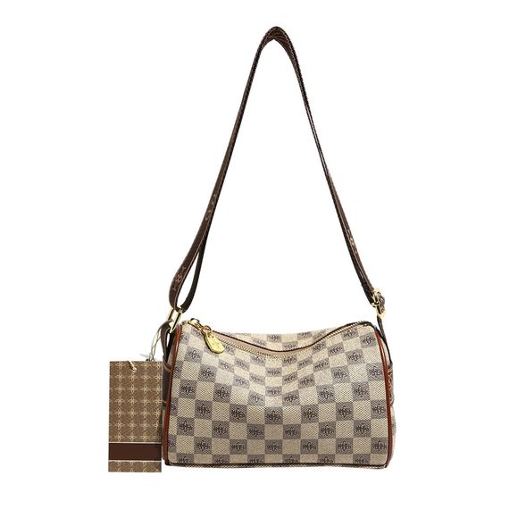 Checkered Crossbody Bags, Vegan Leather Shoulder Handbags Whit :] - Picture 1 of 8